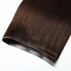 Nuove Extension per <span class=keywords><strong>Capelli</strong></span> Lisci con Nastro Adesivo Genius, <span class=keywords><strong>Castano</strong></span> <span class=keywords><strong>Scuro</strong></span>, Doppia Trama, <span class=keywords><strong>Capelli</strong></span> Umani Russi Vergini Naturali Grezzi 14"-26" - Product Image 2