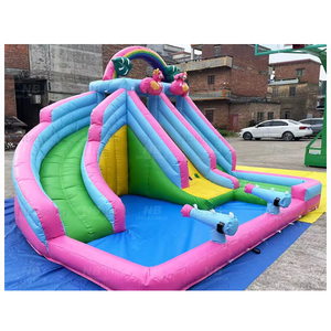 NewBlessing PVC House Water Slide Inflatable With <b>Trampoline</b> and Pool House Castle Water House NewBlessing P - Product Image 1
