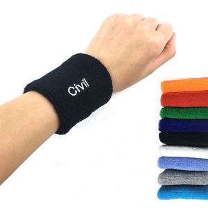 Bracelet de sport en coton avec logo brodé, absorbant la transpiration - Product Image 3