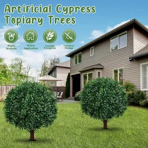 Topiario de boj artificial resistente a los rayos UV, <span class=keywords><strong>plantas</strong></span> al aire libre, arbustos de imitación con pinchos, decoración de porche delantero, arbustos de plástico para exteriores - Product Image 4