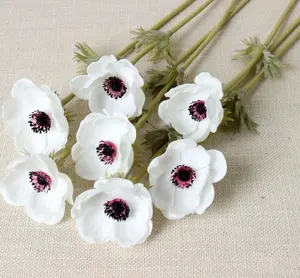 FCP1307 High quality real touch PU Artificial Flowers Anemone for wedding