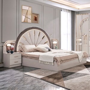 Juego de Muebles de Dormitorio Completo Moderno Turco, Cama King Size de Lujo, 5 Piezas, Estructura de Madera, Económico, Pequeño, 651, Muebles de Dormitorio 651 - Product Image 1