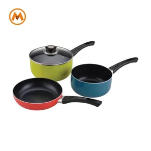 Factory Direct Supplier Kitchen Small Cookware Frying Pan Deep Pan with Lid Space Cover Bear Metal Steel