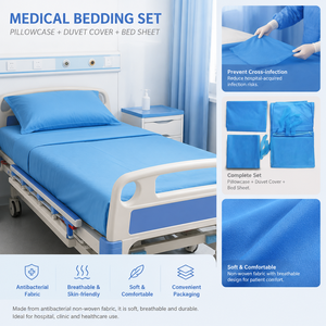 Juego de Ropa de Cama Médica Desechable Antibacteriana Degao, 3 Piezas, Funda de Almohada, Funda Nórdica, Sábana, Esterilizada para Sala de Hospital - Product Image 2