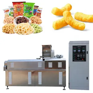 Maïs Puff Twin Schroef Extruder Maïsstokken Maken Volautomatische Puffing Snack Productielijn Kaasbal Machine