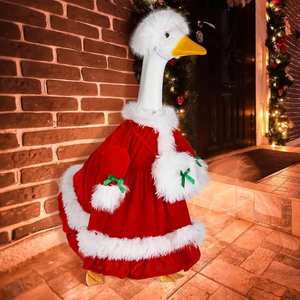 For New Arrival Santa Claus Riding <b>Outfit</b> Set-23-Inch Polyester Porch Goose Ornament Europe America Style Christmas - Product Image 4