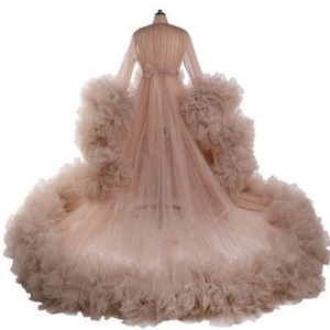 S8356F 2026 Nouvelle Robe de Mariée Longue en Gaze, Peignoir pour Femme <span class=keywords><strong>Enceinte</strong></span>, Tenue de Nuit Sexy pour Femme, Idéale pour Séance Photo, Mariage et Fête - Product Image 4