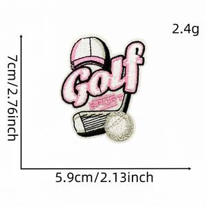 Parches Termoadhesivos Bordados a Máquina de la Serie Rosa con Diseños de Campos de Golf, Clubes de Golf y Artículos Relacionados con el Golf, en Oferta - Product Image 5