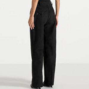 Women's High Waist Wide Leg <b>Wool</b> Trousers Solid Color Anti-Wrinkle Full Length Loose Fit Women's <b>Pants</b> Minimalist Style - Product Image 4