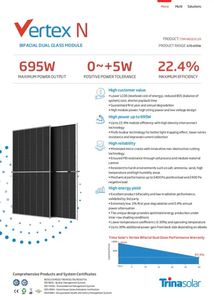 Módulo Fotovoltaico Trina TSM-NEG21C.20 de 670w 675w 680w 685w 690w 695w, Panel Solar Monocristalino Bifacial Tipo N para Proyectos Terrestres - Product Image 2