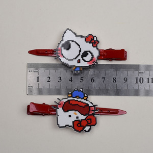 Pince à cheveux chat mignon en cristal, style pixel, pour fille, pince à cheveux pour mèches rebelles, style célébrité internet, style Ins, pince polyvalente pour <span class=keywords><strong>frange</strong></span> latérale, douce - Product Image 2