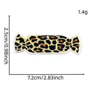 Nouveau patch thermocollant brodé motif léopard vintage de dessin animé, thème Saint-Valentin, motifs bonbon, pantoufle, nœud, 'Kiss Me', lunettes de soleil, parfum - Product Image 3