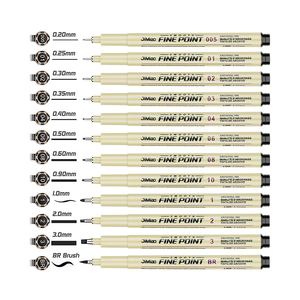 Set di <span class=keywords><strong>12</strong></span> Penne Nere a Punta Fine per Disegno, Inchiostro Archivabile Impermeabile, Penna a Ago per Artisti, Anime, Manga e Schizzi - Product Image 1