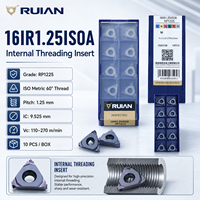 RUIAN CNC Lathe Tool 16IR1.25ISOA Tungsten Carbide Internal Thread Inserts for Stainless Steel Threading
