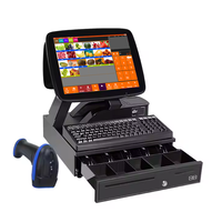 Terminal de point de vente intelligent Zhongji A700 ODM&OEM, double écran, machine à espèces, système d'exploitation Windows, processeur Intel Quad-Core, 4 Go de DDR4, garantie de 2 ans