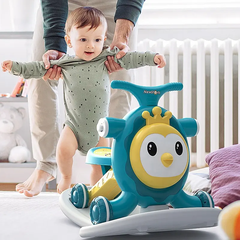 Andador de bebé de plástico 4 en 1, juguete para pasear, coche para bebé