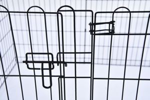 Vietnam fabrika evcil hayvan kafesi ağır büyük yüksek kalite siyah Metal Kennels tepsi katlanabilir köpek çit kafes evcil hayvan oyun parkı - Product Image 3