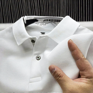 2025 verano hombres para camiseta logotipo personalizado impresión Digital mezcla de algodón de punto Formal 300 gramos patrón sólido Anti-Pilling - Product Image 3