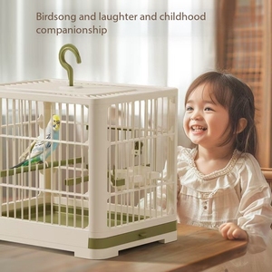 Gran jaula para pájaros al aire libre-Aviario de plástico portátil con casa para pájaros de diseño simple con bandeja transpirable Nueva actualización para mascotas - Product Image 2