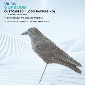 Estatua de <span class=keywords><strong>Cuervo</strong></span> de Plástico con Plumas Negras, Simulación Realista, Decoración Ecológica para Jardín - Product Image 4