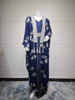 Robe Abaya Islamique Longue pour Femmes avec Décoration en Cristal Style Formel Vintage Silhouette en A 100% Coton