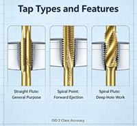 Metal Working Machine Cutting Tap Tian gong M6542 TiN Coated Right & Left Hand HRC 62-65 for Factory Mass Tapping Task