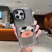 Étui de protection transparent pour objectif d'appareil photo avec support Anime pour iPhone 11 12 13 14 15 16 17 18 Pro Max