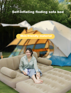 Ghế sofa bơm hơi có sẵn, bề mặt nhung, 2 trong 1, van bơm hơi, ghế sofa và giường hơi gấp gọn cỡ Queen - Product Image 5