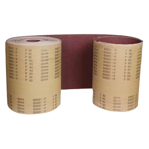 Rollos de bandas abrasivas GXK51 P60 a P450 de 50 mm de longitud con soporte de papel para lijadora manual, lijado de metal y madera - Product Image 1