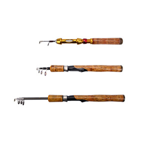 Caña de pescar de carbono con junta corta, asiento de rueda de Metal, mango de <span class=keywords><strong>madera</strong></span>, camarón, hielo - Product Image 2