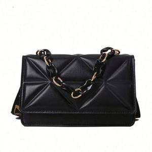 New Eco-Friendly Retro Personality Wide Strap One Shoulder Crossbody Bag Fashion Small <b>Square</b> Thick Chain Women's PU Zipper - Product Image 6