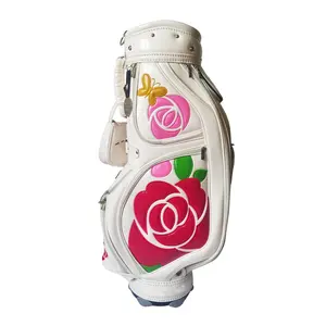Chengsheng Prix compétitif Fashion Design Tour sacs de golf fleur sac de golf en cuir PU pour dames