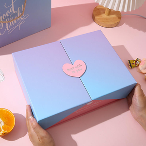 Luxury Aesthetic <b>Gift</b> Packaging <b>Box</b> with <b>Pink</b> Shredded Paper Filler for Girl Presents - Product Image 1