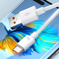 Cable USB a Tipo-C de Carga Súper Rápida de 66W, Cable de Datos USB de Carga Rápida de 6A para Transmisión de Datos