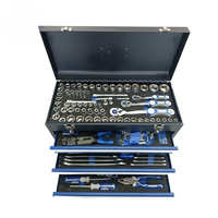 Ensemble d'outils à main multi-applications de 408 pièces Lame 1/2 3/8 Douilles à cliquet Clés à molette réglables Acier au chrome-vanadium Boîte rigide