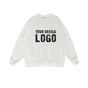 เสื้อสเวตเชิ้ตผู้ชายคอกลมผ้าฝ้ายคุณภาพสูง สไตล์ลำลอง พิมพ์ลายตัวอักษรตามสั่ง ทรงหลวมแบบดรอปโชว์เดอร์ - Product Image 2