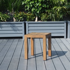 Mesa Auxiliar de Aluminio para Exteriores con Superficie de Madera Plástica, Mesa de Centro para Patio, Mesa de Bistro para Jardín, <span class=keywords><strong>Muebles</strong></span> de Exterior para Hotel, Venta al por Mayor - Product Image 4