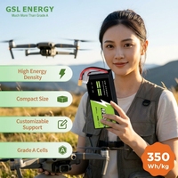 Аккумулятор GSL ENERGY Solid State для дронов 12500 мАч 12.5 Ач 350 Втч/кг 6S 12S 14S, силовой блок для БПЛА VTOL и сельскохозяйственного опрыскивания