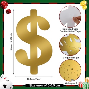 Decoraciones para fiestas temáticas de dólares, Decoración de cumpleaños con purpurina, inversión de dinero, papel de aluminio recortado para signo de dólar estadounidense, dinero - Product Image 2