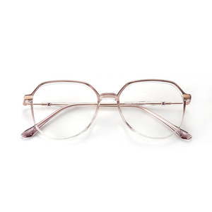 Montures de lunettes géométriques transparentes Mocha pour femmes, anti-lumière bleue, monture complète, verres PC, forme hexagonale 39003 - Product Image 4