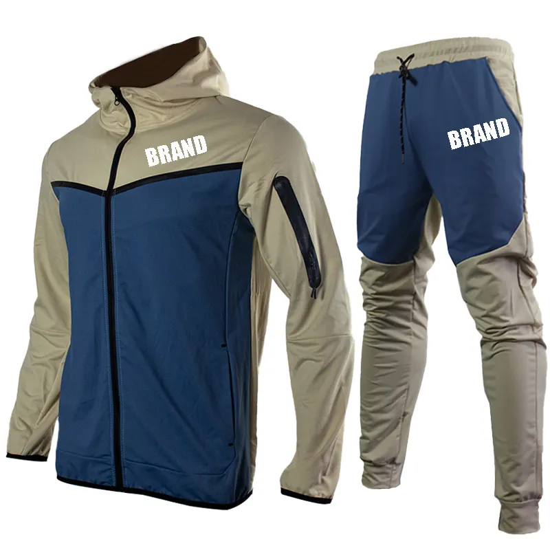 2022 Custom Logo Blank Sweatsuit Unisex Sweat Track Suit Hood Fleece Tracksuit Set Jogger Women Men Custom Sweatsuit