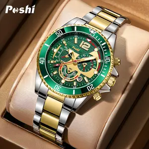 POSHI marca moda cuarzo Hombre Reloj fecha reloj de pulsera para hombres negocios impermeable Reloj Hombre 917