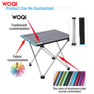 โต๊ะพับกลางแจ้ง Woqi พร้อมเก้าอี้ 2 ตัว อลูมิเนียมทรงสี่เหลี่ยม สีดำ ชุดปิกนิกพกพาสำหรับตั้งแคมป์ - Product Image 3