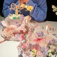 Décoration de gâteau Fête des Mères style influenceur INS, ensemble d'inserts en acrylique « Amour Maman » pour gâteau