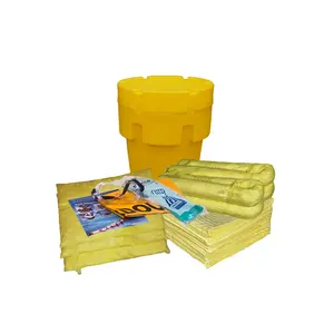 Material de Venta caliente 30 litros Kit de derrame portátil absorbente químico para limpieza de derrames