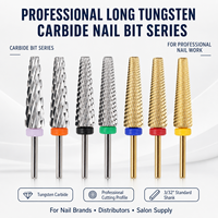 Fourniture d'ongles américains fou sur le foret à ongles super long meilleure vente de mèches à ongles électriques 5 en 1 en carbure de tungstène
