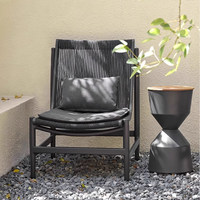 Ensemble de salon de jardin en rotin avec table et chaises, design moderne et simple, structure en alliage d'aluminium, pour balcon, jardin, cour