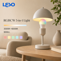 Ampoule LED intelligente A19 Matter WiFi+BLE RGBCW-5-en-1 10W/12W E27/E26 3000K-6000K Utilisation domestique et extérieure IOS 8.0 Android 4.0