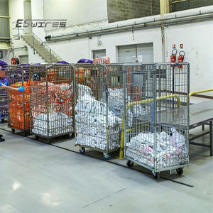 अनुकूलित परिवहन टिकाऊ धातु तार जाल स्टील भारी शुल्क लांदरी ट्रॉली होटल के लिए - Product Image 5