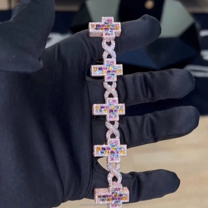 Catena di moda <span class=keywords><strong>oro</strong></span> 18K S925 argento massiccio <span class=keywords><strong>D</strong></span>/VVS Moissanite collana uomo cubano catena a maglie con certificato GRA - Product Image 2